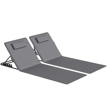 2-delige Set Strandmat Met Verstelbare Rugleuning, Inklapbaa, Verzenden, Nieuw