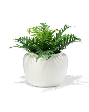 HEMA Bloempot 12.2x13.5cm keramiek spikkel crème, Verzenden
