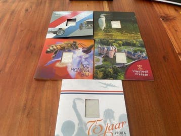 Nederland - 5x zilveren postzegels, Gestempeld