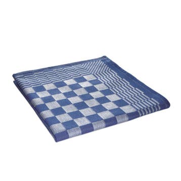 Blokdoeken Theedoeken Blauw en Wit Geblokt 65x65cm 100% kato, Verzenden, Nieuw, Overige kleuren, Theedoek of Handdoek