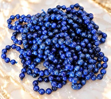Natuurlijke lapis lazuli uit Egypte - 5 mm parels - Ongeveer