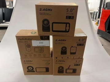 Online veiling: HelloBaby, video baby monitor (5 stuks), Nieuw