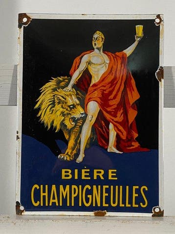 Bière Champigneulles - Emaille plaat - 22x16cm - Gemaakt van