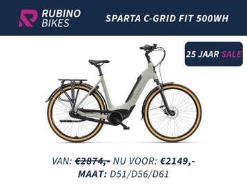 SPARTA C-GRID FIT 500WH - 25% KORTING - BOSCH E-BIKE, Fietsen en Brommers, Ophalen, Nieuw, 50 km per accu of meer, Sparta