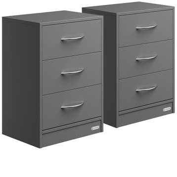Nachtkastje Eloise 2 Stuks Antraciet 54x39x28cm (Slaapkamer), Verzenden, Nieuw
