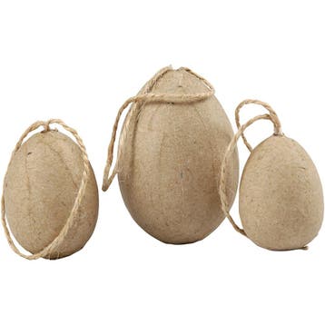 Eieren, H: 3+4+5 cm, 6 stuk/ 1 doos, Nieuw