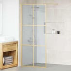 vidaXL Inloop Douche Wand Goud 90 x 195 cm gehard glas, Verzenden, Nieuw