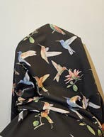 Aanbieding! Exclusieve Art Déco stof met kolibri - 300 x 280