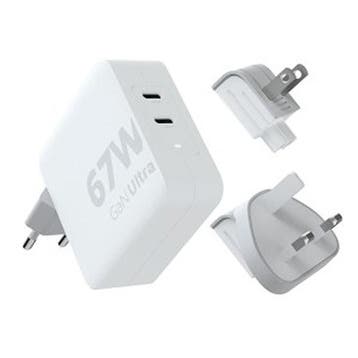 Reisoplader | Xtorm | Type A, C en G | 2 poorten | 67W, Verzenden, Nieuw