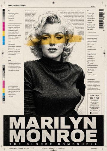 Eric Brumette - MARILYN PAPER - Toile L - EDITION LIMITED