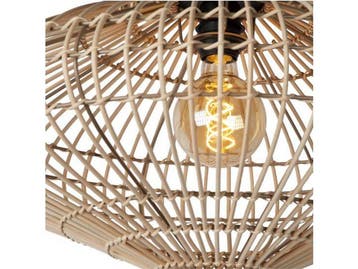 Lucide MAGALI - Plafonnière - Ø 56 cm - 1xE27 - Rotan, Verzenden, Nieuw