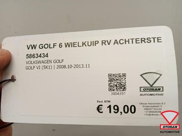 VW Golf 6 Wielkuip Modderkuip Rechts Voor Achterste Nieuw!, Auto-onderdelen, Ophalen, Nieuw, Rechts, Volkswagen