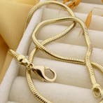 Gouden slangenschakel ketting, Ophalen of Verzenden, Gebruikt, Overige kleuren, Goud