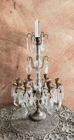 Kaarsenhouder - Brons, Glas - Bronze girandole