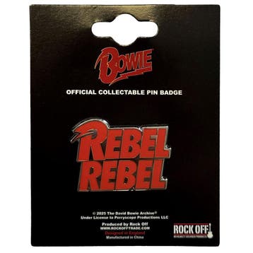 David Bowie - Rebel Rebel Red - Pin officiële merchandise, Ophalen of Verzenden, Nieuw, Kleding