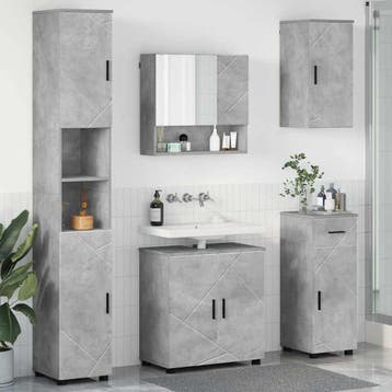 vidaXL Badkamermeubelset 5 st Betongrijs 61 x 35 x 64 cm, Verzenden, Nieuw