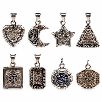 Zilver - Amulet - Islamitische kalligrafie (8)