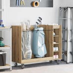 vidaXL Golfkast met wiel Effen Artisan Eiken 120 x 45 x 98, Verzenden, Nieuw