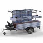 Steigeraanhanger 250 + Rolsteiger 135 x 250 x 6,2m wh, Doe-het-zelf en Verbouw, Steigers, Verzenden, Nieuw
