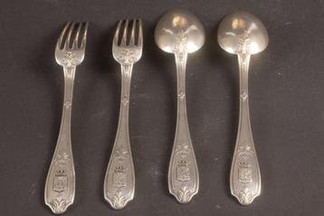 Bestekset (4) - .800 zilver, Antiek en Kunst