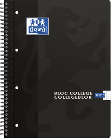 Oxford collegeblok A4+ 4-gaats ruit 5mm zwart, Diversen, Verzenden, Nieuw