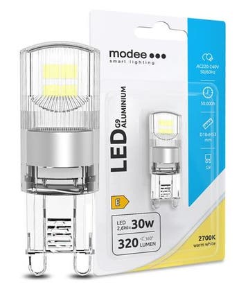 Modee LED G9 2.6W 320lm 2700K Ø1.8x5.3cm Niet-Dimbaar, Ophalen of Verzenden, Nieuw