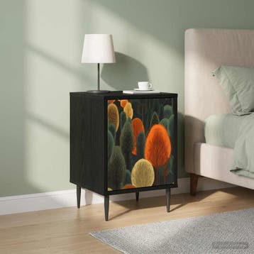 vidaXL Nachtkastje ZAANDAM 2 st Zwart eiken 36 x 33 x 51 cm, Huis en Inrichting, Minder dan 45 cm, Verzenden, Nieuw, Minder dan 55 cm