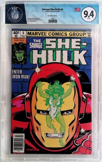 Savage She-Hulk #6 - EGC 9.4 - Newsstand Edition - 1 Graded, Boeken, Nieuw