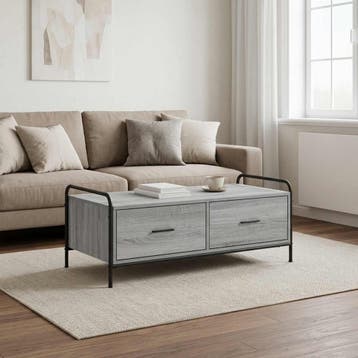 vidaXL Salontafel Grijs Sonoma 99,5 x 49 x 41 cm Bewerkt, Huis en Inrichting, Verzenden, Nieuw, Overige houtsoorten, Minder dan 50 cm