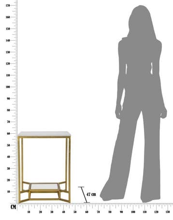 TAFEL DUBBEL MARMER CM 47X47X60, Huis en Inrichting, Tafels | Sidetables, Ophalen of Verzenden, Nieuw