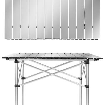 Aluminium campingklaptafel incl. tas 70x70x70 cm - grijs, Verzenden, Nieuw