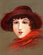 Josep Rovira i Soler (1900-1998) - Chica con sombrero