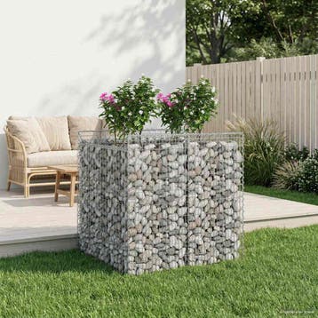 vidaXL Gabion Verhoogd Bed 2 st 100 x 100 x 100 cm zilver, Verzenden, Nieuw, IJzer