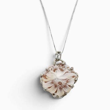 Argento 925 - Ketting met hanger - Handgegraveerde camee
