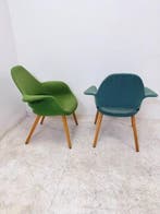 Vitra Organic design chair fauteuil blauw en groen gebruikt, Vergader- of Presentatieruimte, Ophalen of Verzenden, Gebruikt, Stoel