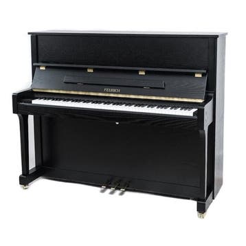 Feurich 122 - Universal B chroom piano, Nieuw, Zwart, Piano