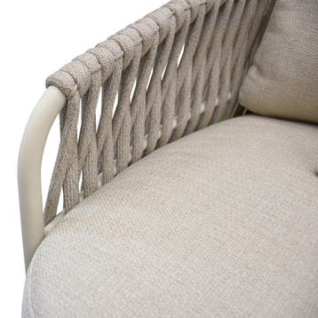 Sarenza stoel bank loungeset 3 delig zand rope latte frame, Tuin en Terras, Ophalen of Verzenden, Nieuw