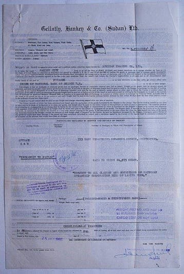 Themacollectie - Vrachtbrief - Gellatly, Hankey & Co. Ltd.
