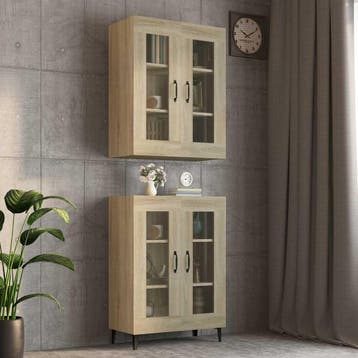vidaXL Bovenkast 69,5x34x90 cm sonoma eikenkleurig, Minder dan 50 cm, Verzenden, Nieuw, Minder dan 100 cm