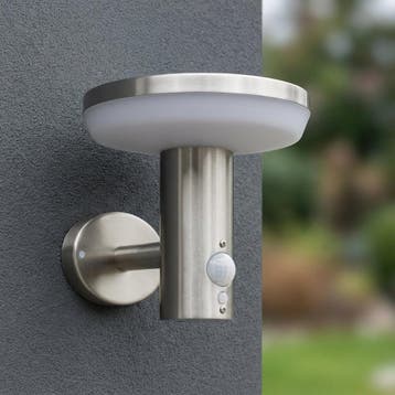Solar buiten Wandlamp met sensor | rond | 4,4W 3000K, Huis en Inrichting, Lampen | Wandlampen, Ophalen of Verzenden, Nieuw, Metaal