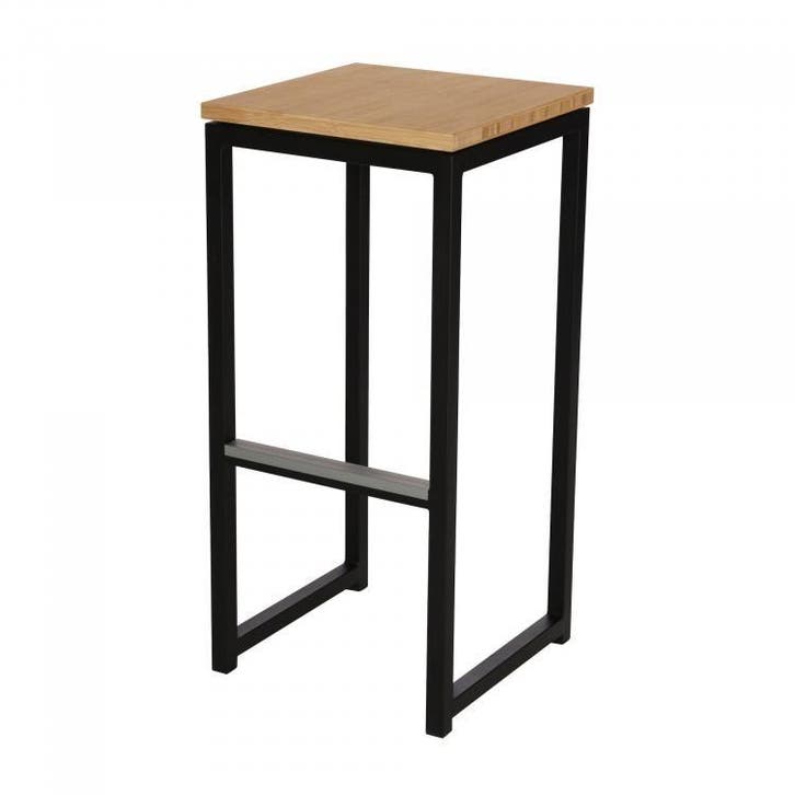 Barkruk Kubo Bar | Staal | Zwart/Bamboe | 2 stuks, Zakelijke goederen, Horeca | Keukenapparatuur, Verzenden