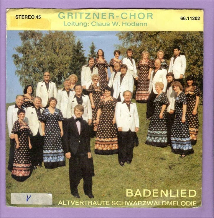 Gritzner-Chor – Badenlied / Altvertraute Schwarzwaldmelodie, Cd's en Dvd's, Vinyl Singles, Ophalen of Verzenden