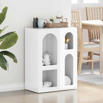 vidaXL Dressoir ELST Hoogglans wit 59 x 35 x 80.5 cm Bewerkt, Verzenden, Nieuw, Overige houtsoorten, Minder dan 50 cm