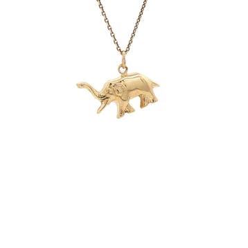 Gouden hanger olifant 14 karaat, Verzenden, Zo goed als nieuw, Goud