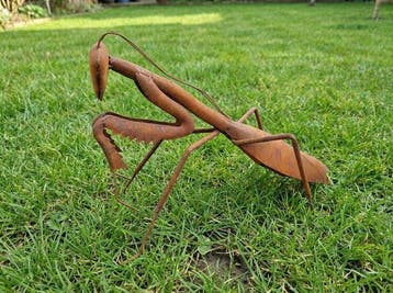 Mantis - Beeldje - Staal, Antiek en Kunst
