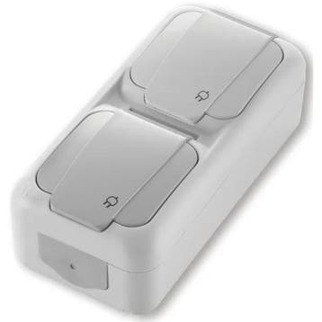 Viko by Panasonic Dubbel opbouwstopcontact IP54 - 2-voudi..., Ophalen of Verzenden, Nieuw