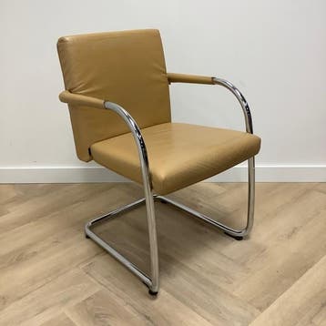 Design Vitra Visasoft vergaderstoelen, bruin leder, Ophalen of Verzenden, Gebruikt, Leer, Eén