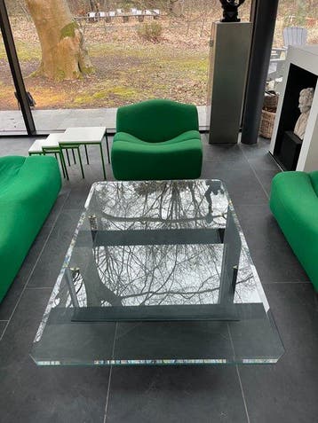 B&B Italia - Antonio Citterio - Salontafel - Leder, Glas,
