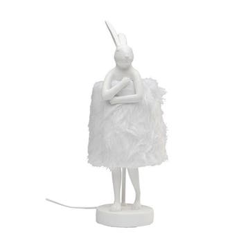 *WOONWINKEL* Kare Design Rabbit Fur White Wit Konijn Tafella, Huis en Inrichting, Lampen | Tafellampen, Verzenden, Nieuw