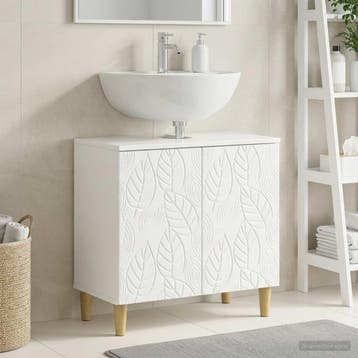 vidaXL Badkamer wastafelkast DELFT Hoogglans Wit 59,5 x 31,5, Verzenden, Nieuw, Wastafelkast